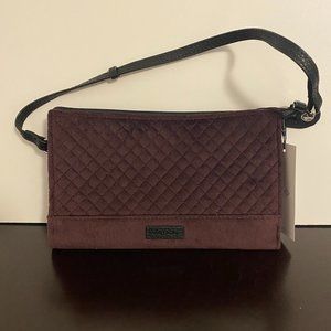 Vera Bradley Wristlet Iconic RFID Slim Blackberry Wine NWT Faux Leather Trim